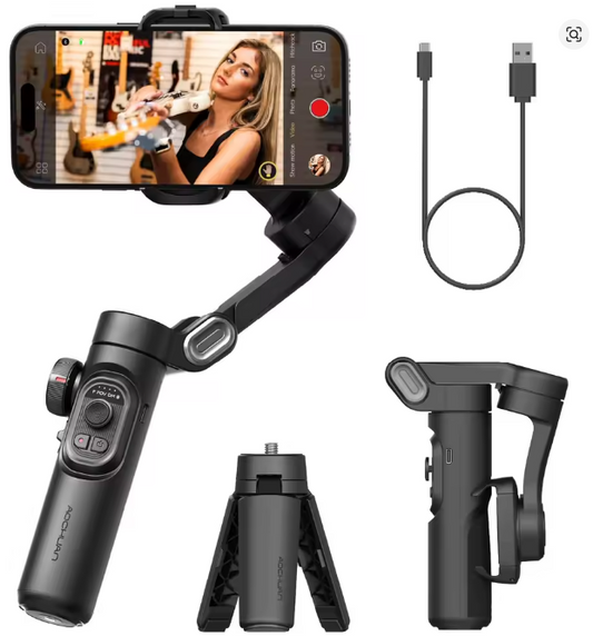 AOCHUAN stabilisateur de cardan portable 3 axes SmartXE pour Smartphone pour iPhone Android AI suivi du visage TikTok Vlog