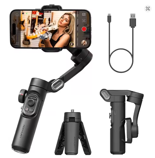 AOCHUAN stabilisateur de cardan portable 3 axes SmartXE pour Smartphone pour iPhone Android AI suivi du visage TikTok Vlog